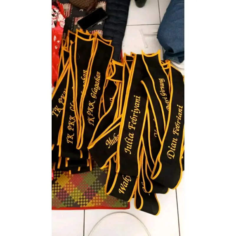 Selempang Wisuda Anak PAUD, TK, SD & SMP Selempang Anak Free Bordir Nama topi  sd  merah  putih 1