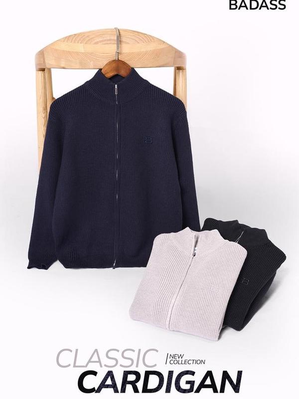 Áo len cardigan nam BADASS khóa zip 2 chiều trẻ trung dày dặn kháng bai xù -CARTK603