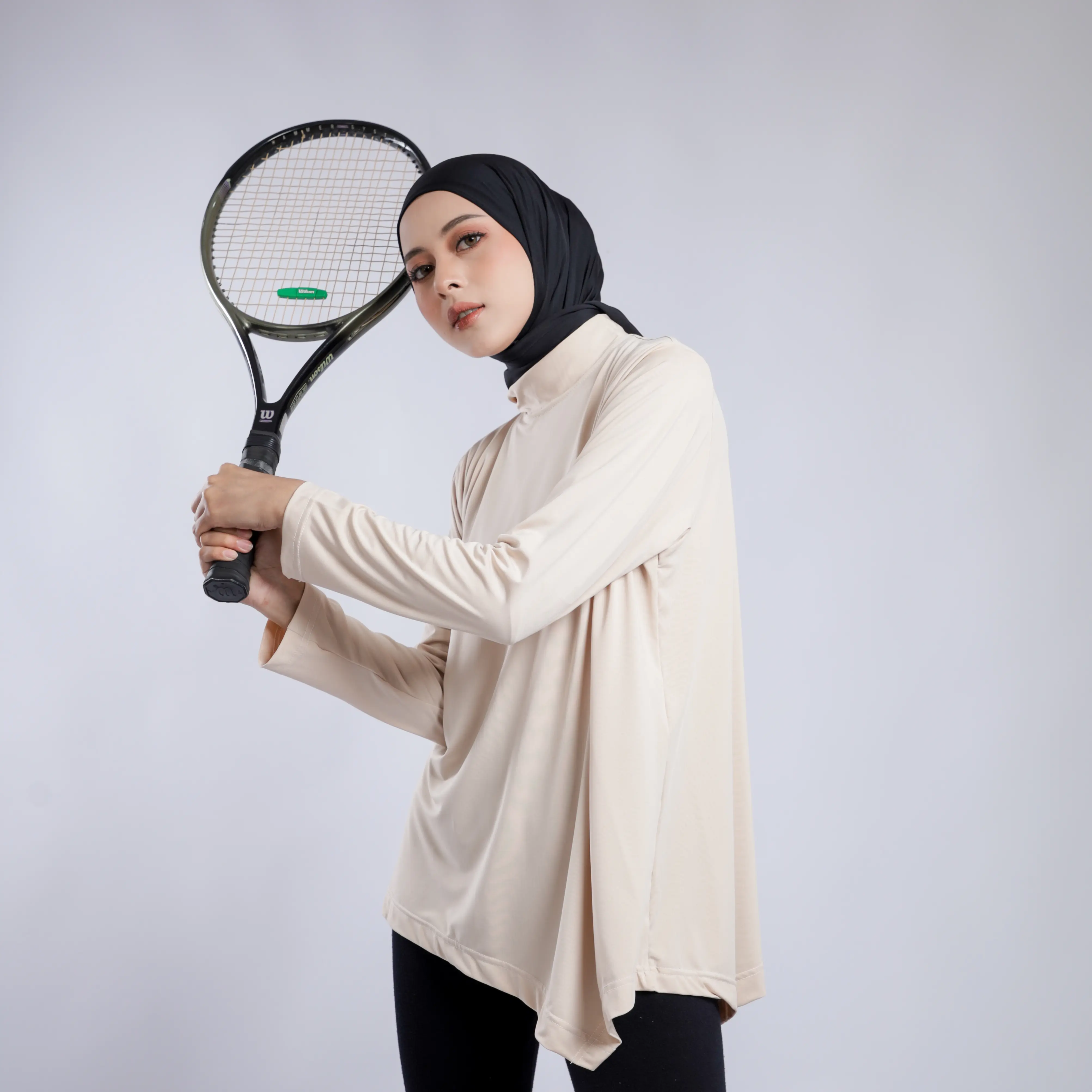 body Baju Kaos Atasan jogging Olahraga Wanita hijab Oversize Inner top Bahan Polynilon Kaos inner Taneeya Top anti UV gym jumbo Sport fit Polos Muslim Panjang Sporty