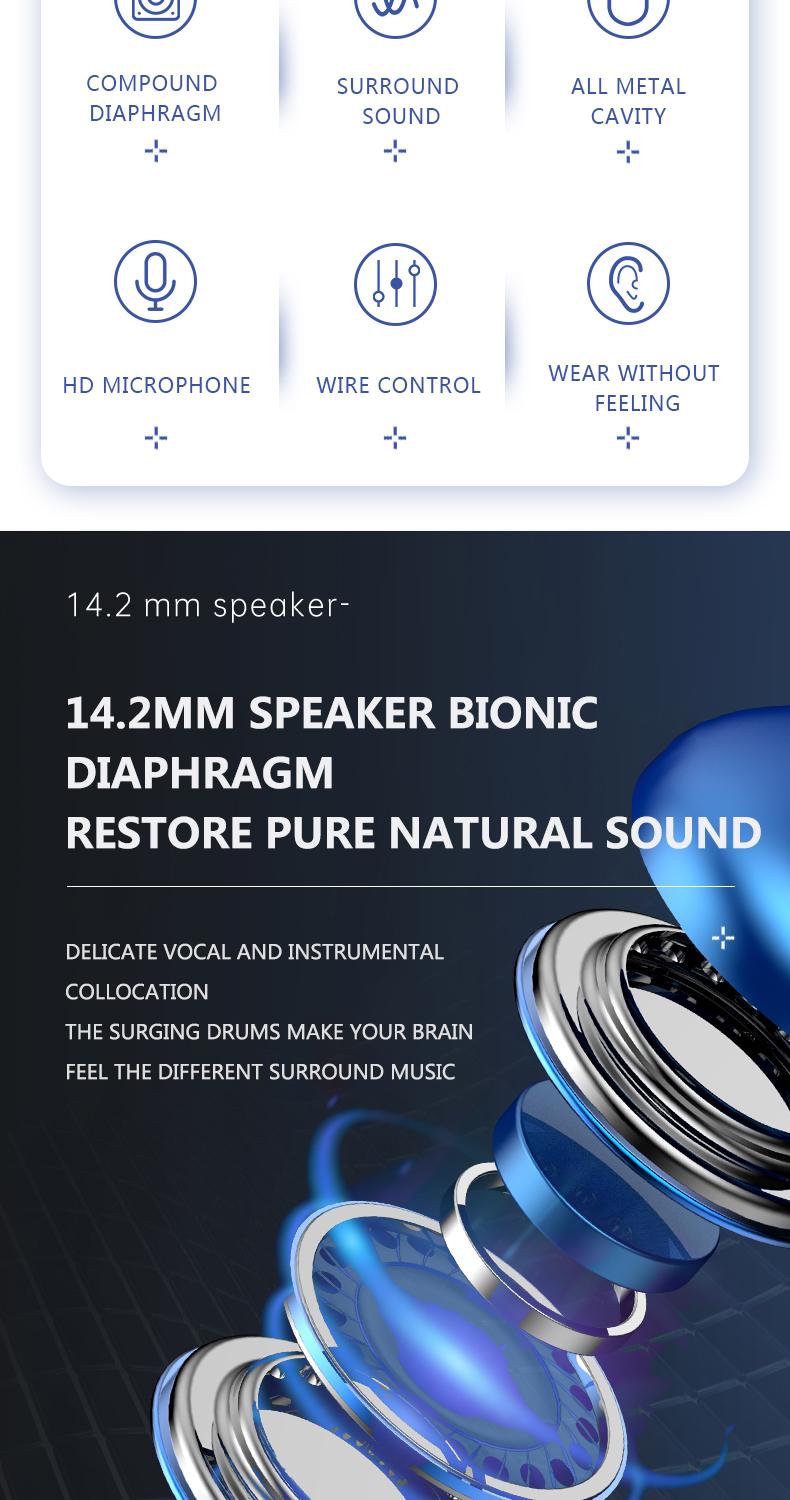 A601  Headset Kabel Jack 3.5mm/Tipe-C, Earphone HiFi Stereo 9D, Earbuds dengan Kontrol Senar, Headphone Mikrofon HD untuk Musik & Game