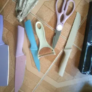 Pisau Set Dapur Stainless dilapis anti lengket 1 Set isi 6 Kitchenware Steel