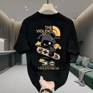 DeWardrobe "THE VIOLENT BEAR'' | Kaos Katun Premium Pria Wanita Unisex Lengan Pendek | Retro Streetwear Vintage Korean Style | COD