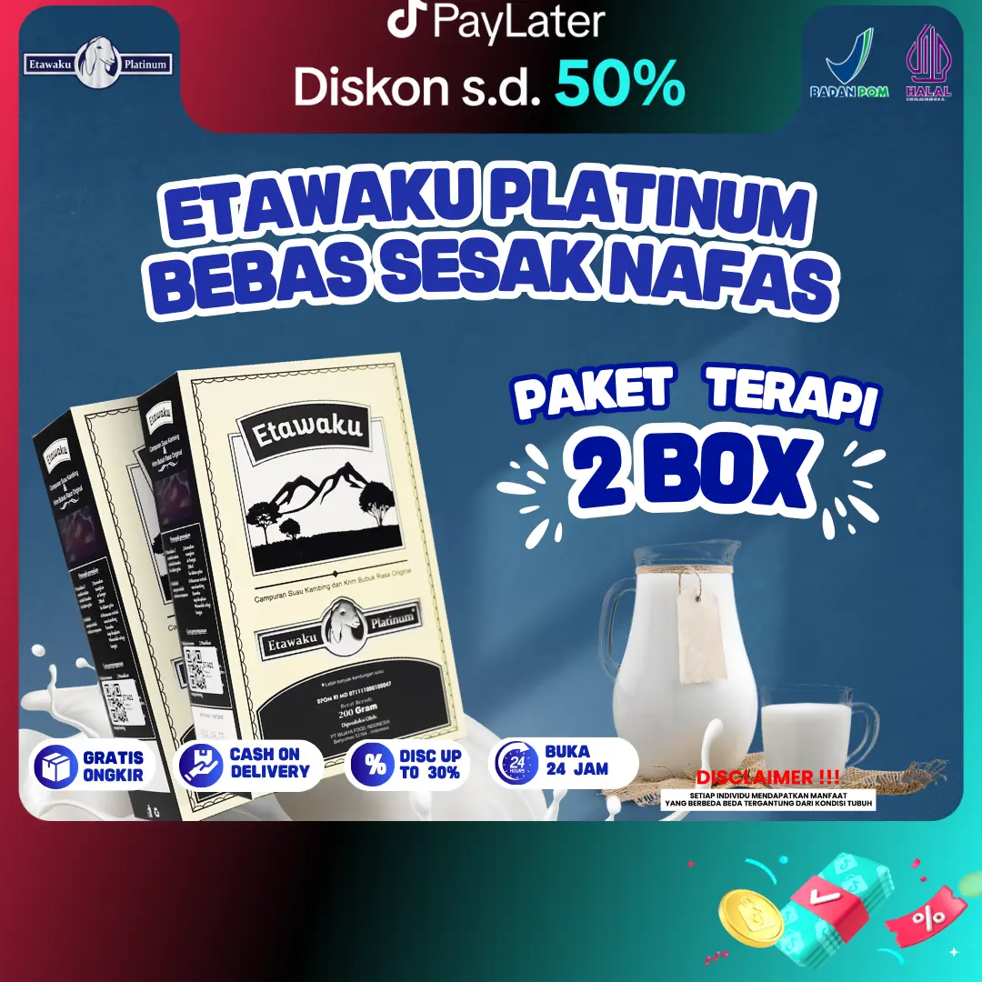 Susu Etawaku Original 2 Box | 200 gram | BPOM HALAL | DISTRIBUTOR RESMI [Bisa COD] Milk Bubuk Kambing