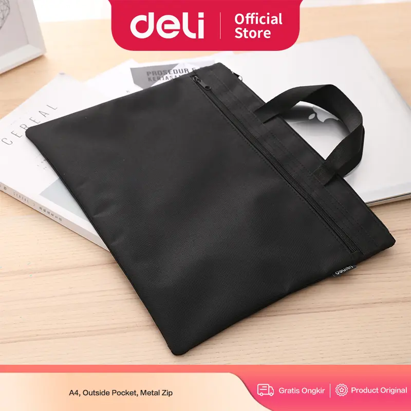 Deli Office Tas Dokumen Tas Laptop / Office Briefcase A4 2 Pocket EB55022 0