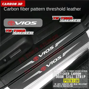 stciker 9pcs karbon 3d pelindung pijakan kaki mobil toyota viops stcike carbon mobil vios bisa cod
