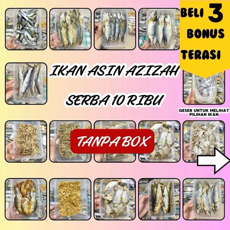 IKAN ASIN SERBA 10 RIBU IKAN KERING AZIZAH