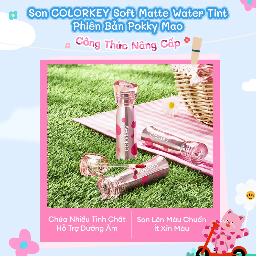 [PHIÊN BẢN POKKY MAO] Son COLORKEY Soft Matte Water Tint Bản Nâng Cấp Bền Màu, Chất Son Ẩm Mịn Như Sương 2.5g | BigBuy360 - bigbuy360.vn