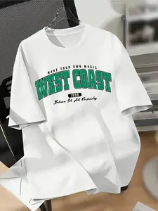 Kaos Distro Pria Wanita Lengan Pendek Bahan Katun Motif West Coast Print - Oblong Surfing Baju Dewasa