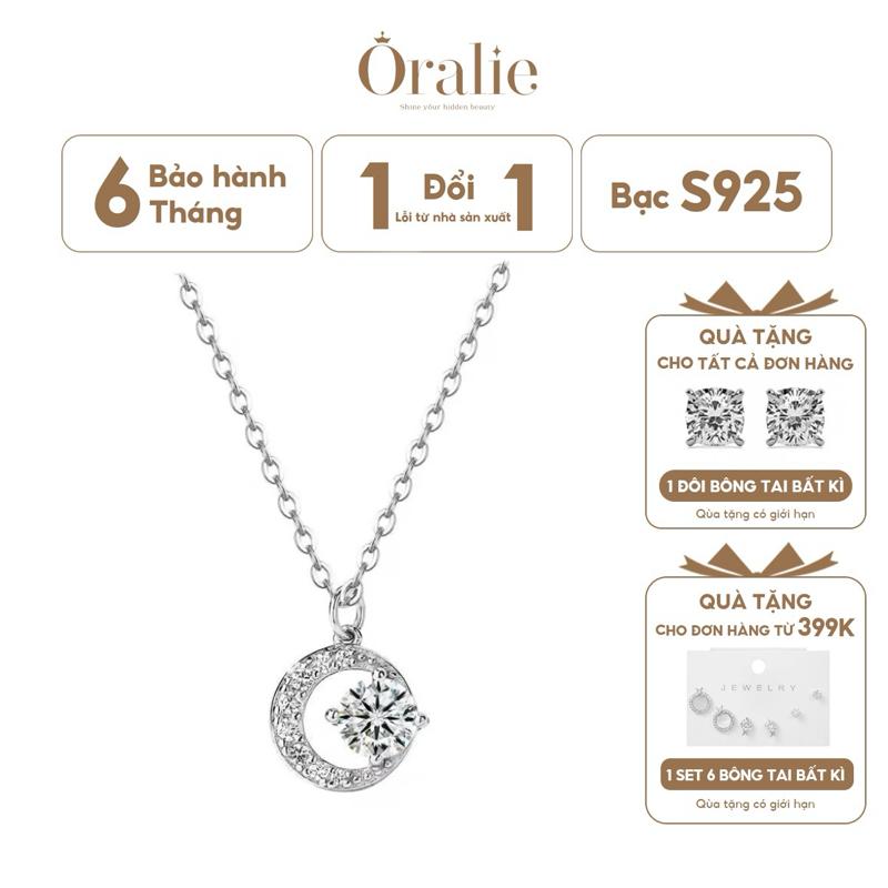 [ORALIE] Dây chuyền bạc đính đá hình mặt trăng cao cấp và thanh lịch 7