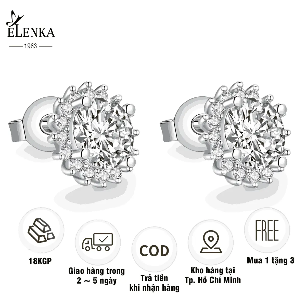 EKENKA - Hoa Tai Mạ Vàng 18K, Thiết Kế Hoa Hướng Dương Sang Trọng, Đính Đá, Phù Hợp Với Mọi Trang Phục