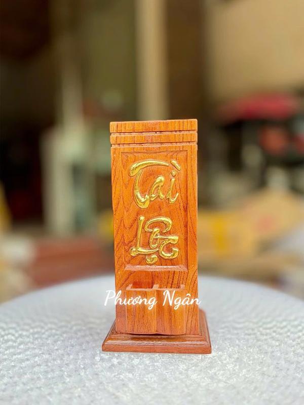 Ống đựng nhang các mẫu,Tài lộc thiếp vàng trơn hoa sen phúc lộc thọ thiếc vàng trưng bày trên ban thờ có hộp quẹt tiện lợi thần