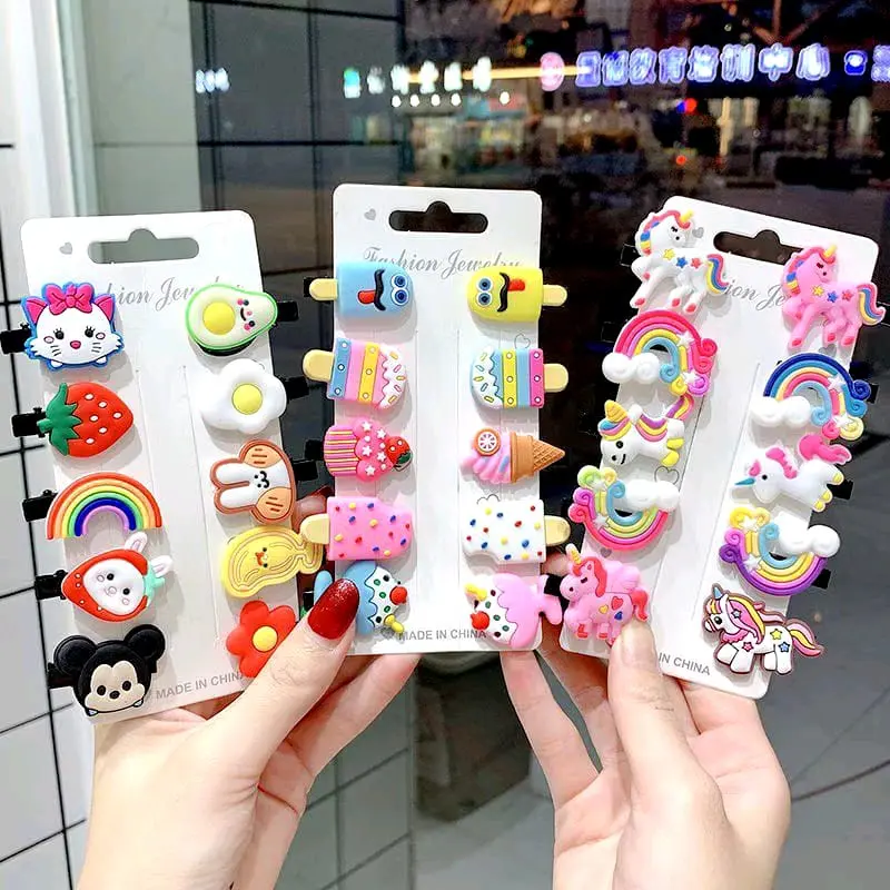 10 PCS SET JEPIT RAMBUT ANAK MOTIF KARAKTER KARTUN LUCU MURAH UNICORN KARAKTER / HAIRCLIP ANAK KARAKTER LUCU 2