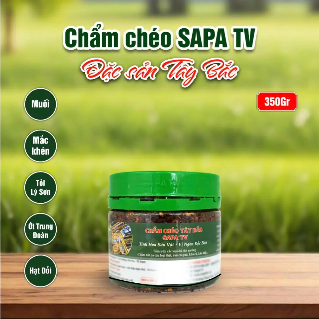 CHẨM CHÉO SAPA TV GIA VỊ TÊ CAY,LỌ 350GR - SAPATV FOOD