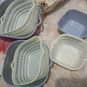 Baskom Saringan Sayuran Buah Peniris Air 8 in 1 Keranjang Tiris Serbaguna Plastik PP Foodgrade 8 Variasi Ukuran Praktis & Higienis