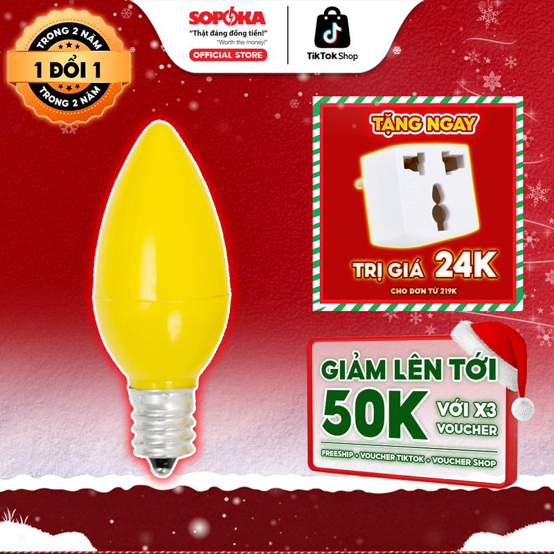  Bộ 2 Bóng Đèn LED Đèn Thờ SOPOKA QN – Quả Nhót 4 Màu – An Toàn Tiết Kiệm Điện BH 2 Năm 