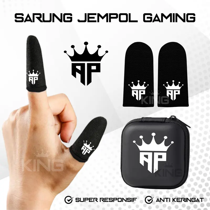 Sarung Jempol Gaming AP KING Super Responsif Super Licin Aksesoris Game Free Fire PUBG Mlbb 4
