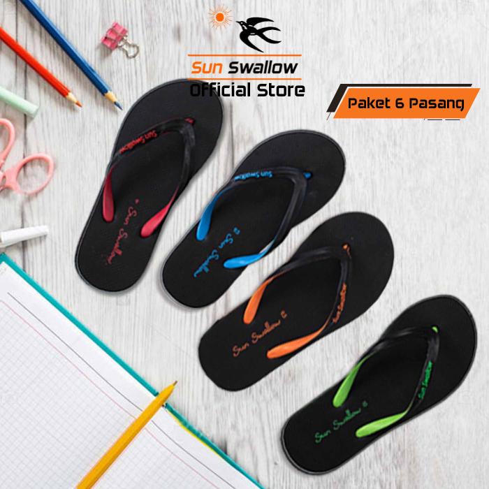 Gambar Paket 6 Pasang Sandal Jepit Karet Wanita Sun Swallow Dark Ladies Size Seri dari Sun Swallow Sandals Kota Administrasi Jakarta Utara Tokopedia