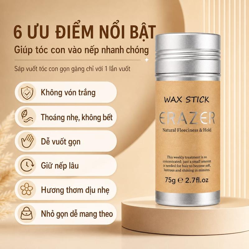 Erazer Sáp Vuốt Tóc ERAZER Wax Stick 75g/100g, Hương Thơm Lâu, Hiệu Quả Tạo…