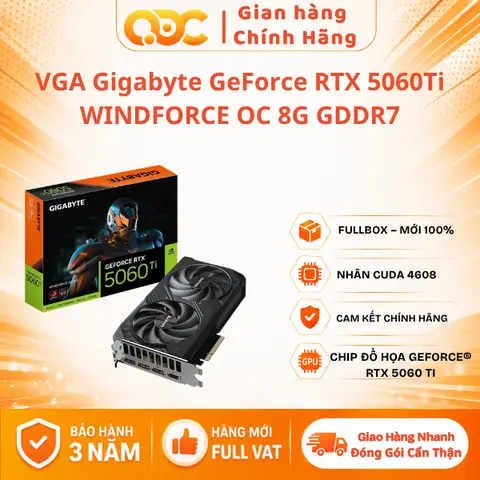 Card Màn Hình Gigabyte GeForce RTX 5060Ti WINDFORCE OC 8G - BH 36 tháng