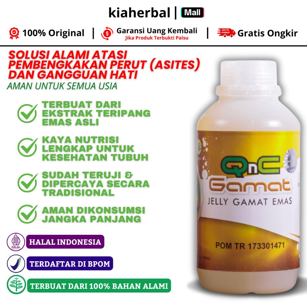 QnC Jelly Gamat Herbal Atasi Asites Perut Bengkak, Perut Kembung, Busung Air Penumpukan Cairan Di perut, Liver, Perut Buncit, Perut Keras, Srosis Hati
