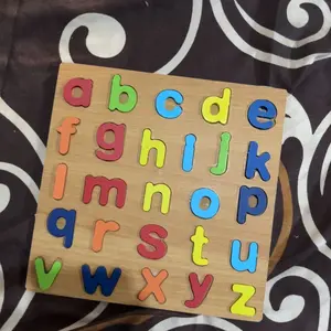 Puzzle Kayu Anak Mainan Knop Alfabet Angka Abjad Edukasi Toys Games Puzzle ABC And Number Mainan Kayu Wooden Toys