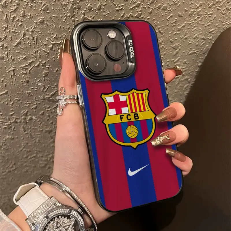 PHONE AKSESORIS PRINT CASING Case IMD Hybird Plate Hologram Bergambar Club Bola For iPhone 11 12 13 14 15 PRO PLUS PROMAX MINI X/XS XR XSMAX 7/8 PLUS