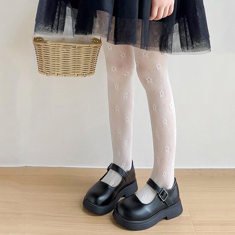 Product Introduction of Children's leggings thin mesh butterfly pattern flower pantyhose dance pants white girl princess socks air conditioning pants 5