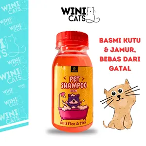 WINICATS Shampo Kucing Total Protection Anti Kutu, Jamur, Parasit, dan Alergi Pet Shampoo 80ml Kitten Adult