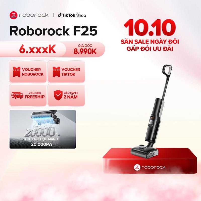 Roborock F25 | F25 ACE | F25 RT máy hút bụi lau sàn  | Lực hút 20.000Pa | Công nghệ gập sát sàn | Bảo hành 24 tháng