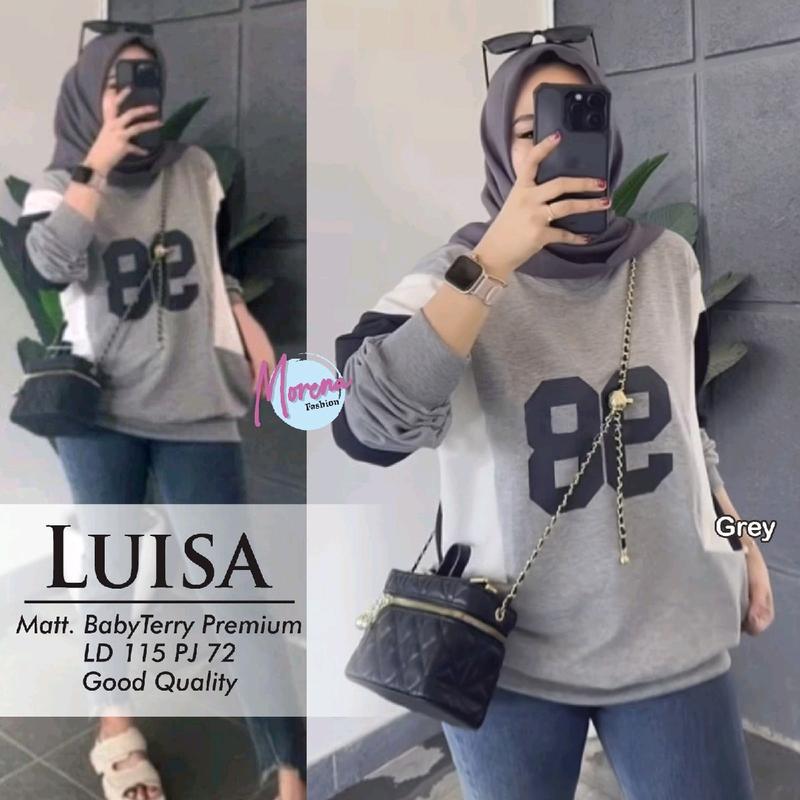 Atasan Kaos Baby Terry Premium - Luisa Top by Morena - Kaos Motif 98 Kekinian - Lembut Tebal Super Nyaman 2