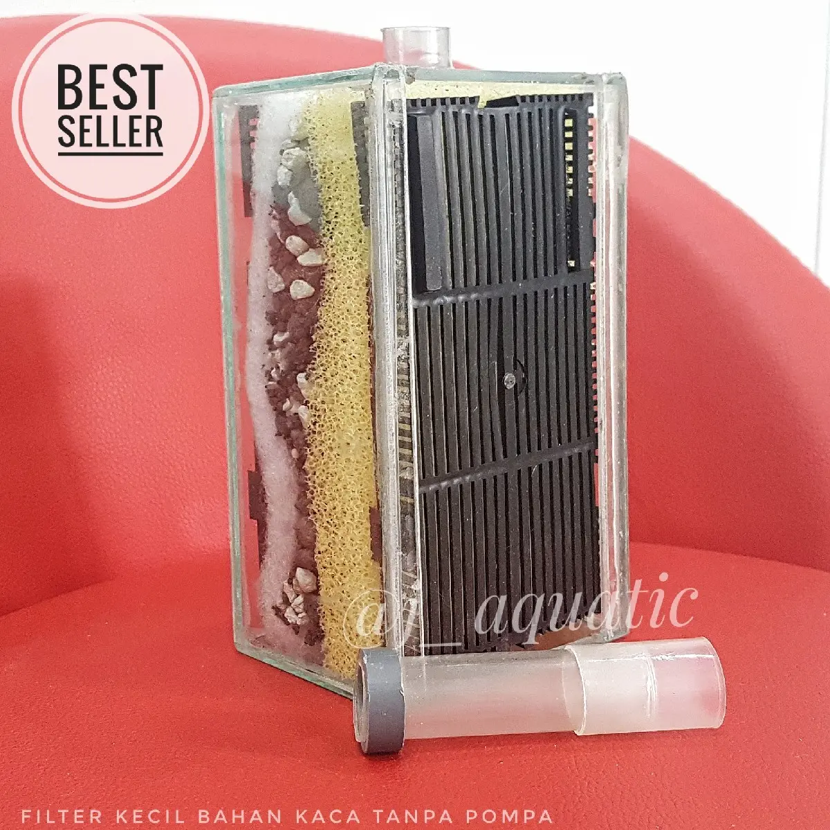 Filter Aquarium Internal ukuran kecil bahan kaca tanpa Pompa