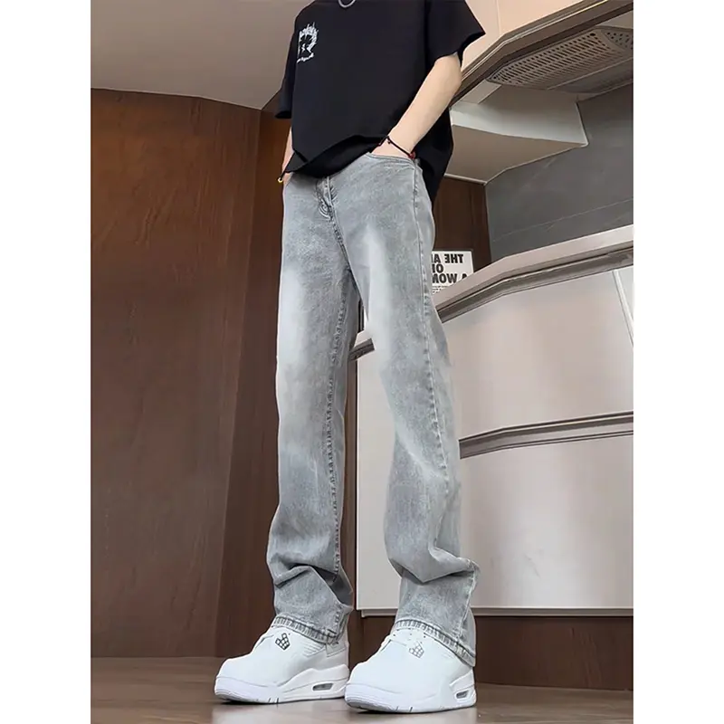 UNISEX Celana panjang jeans wide leg washed loose fit pria wanita retro straight street style skena gombrong 6