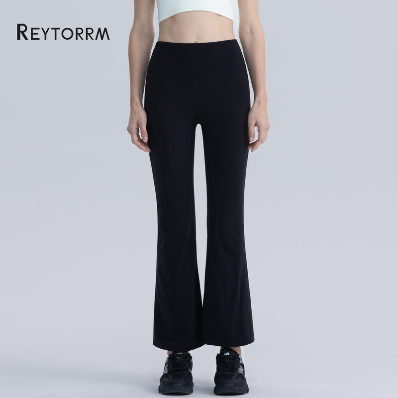 Reytorrm Legging Sport Celana Yoga Wanita Celana Cutbray Basic Wide Leg High Waist Yoga Pants（CK066) Olahraga Pakaian Outdoor 2