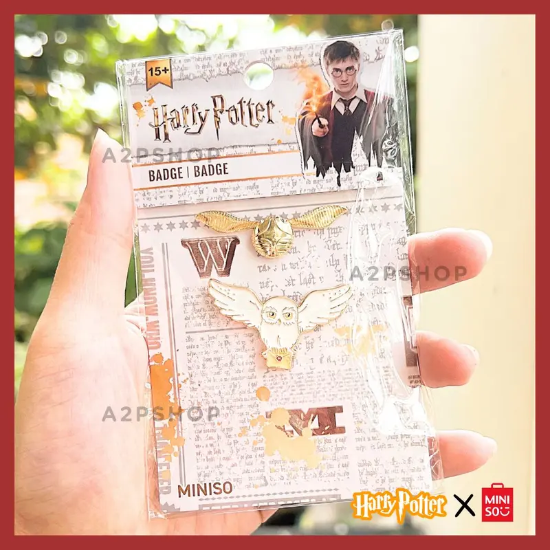 {READY} MINISO X HARRY POTTER ORI! BADGE BROOCH Baju / Tas / Sepatu - Golden Snitch, Hedwig, Hogwarts 3