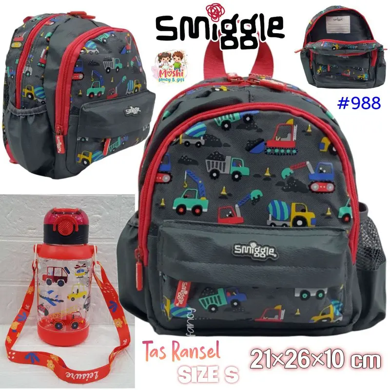 Tas Smiggle Ransel Car Mobil Anak PAUD / Tas Sekolah Smiggle Anak Laki-Laki / Teeny Tiny Backpack School Boy/ Smiggle Junior Backpack 0