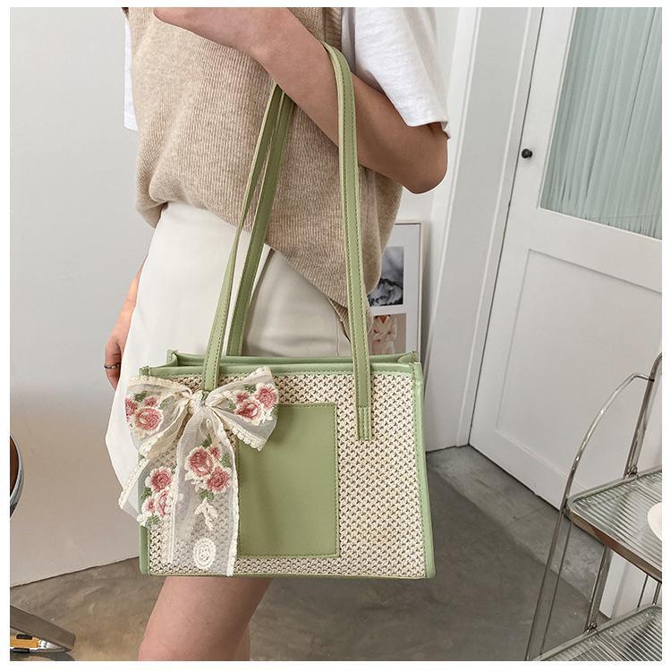 7G3 Al Sahhia Daisy Straw Bucket Travel Dinner Office Bag Top-hanlde Tote Shoulder Women Handbag Beg Tangan Wanita 3