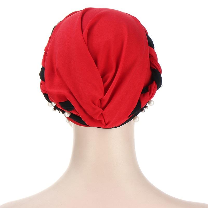 Product Introduction of Women Cap Braid Beads Turban Headscarf Islamic Head Wrap Lady 17