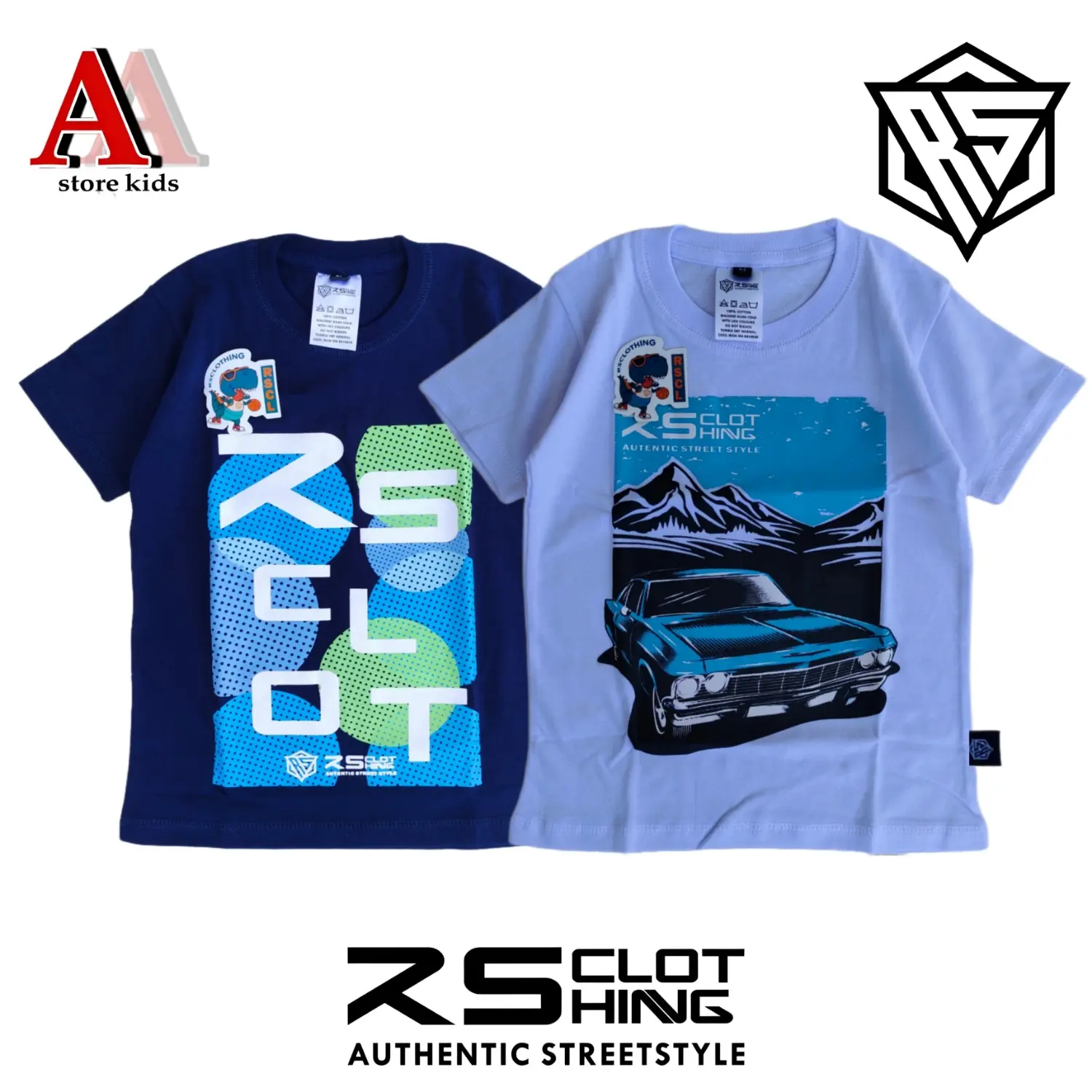Baju Anak Laki Laki 2pcs Umur 4-14 tahun Bahan Katun / Paket 2pcs Kaos distro Anak