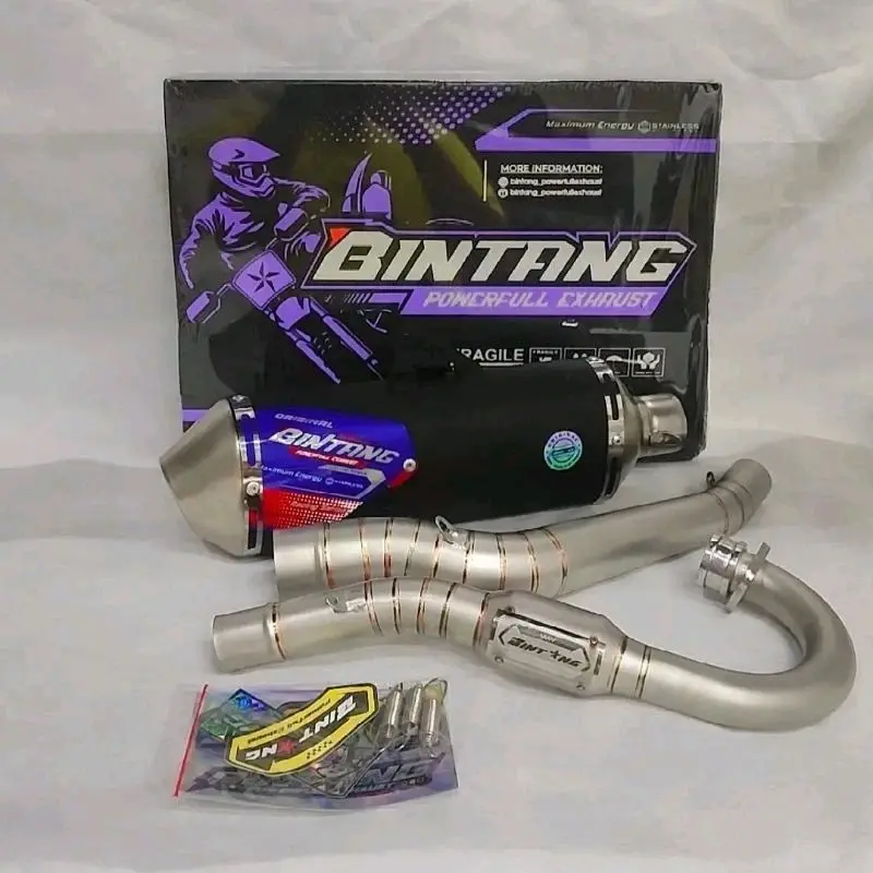 Knalpot KLX 150 • CRF 150 • D Tracker 150 • Wr 155 Type Veloz Max Black Series inlet 45Mm Laser