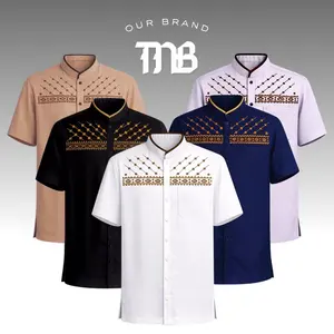 TNB - Baju Koko Pria - Atasan - Lengan Pendek - Model Terbaru 2026 - Motif Bordir Jasuke - Bahan Katun Impor - Gratis Ongkir - Bayar Ditempat