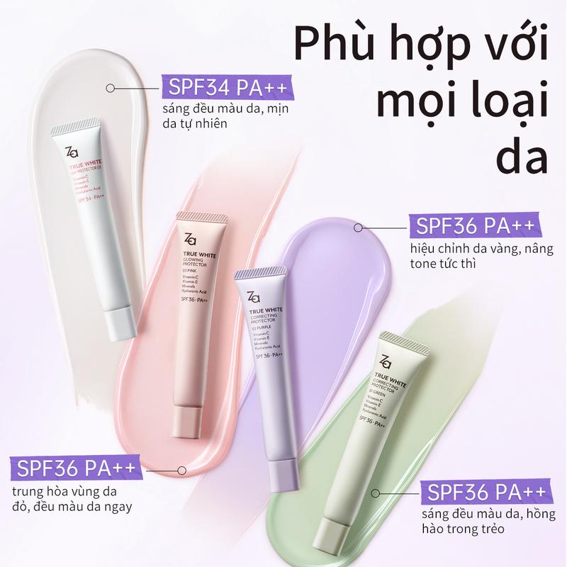 【Click To Order!!】kem lót za SPF36 PA++ Kem dưỡng ẩm lâu trôi cả ngày UV kem lót tím Makeup Primer Cosmetic Nữ Mỹ Phẩm Trang Điểm 1