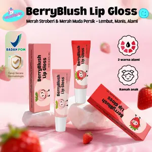 Hegerbaby Berryblush Baby Lip Gloss - Lipstik Merah Melembapkan & Mudah Diaplikasikan, Riasan untuk Bayi Perempuan, Aman untuk Anak Usia 3+ Tahun