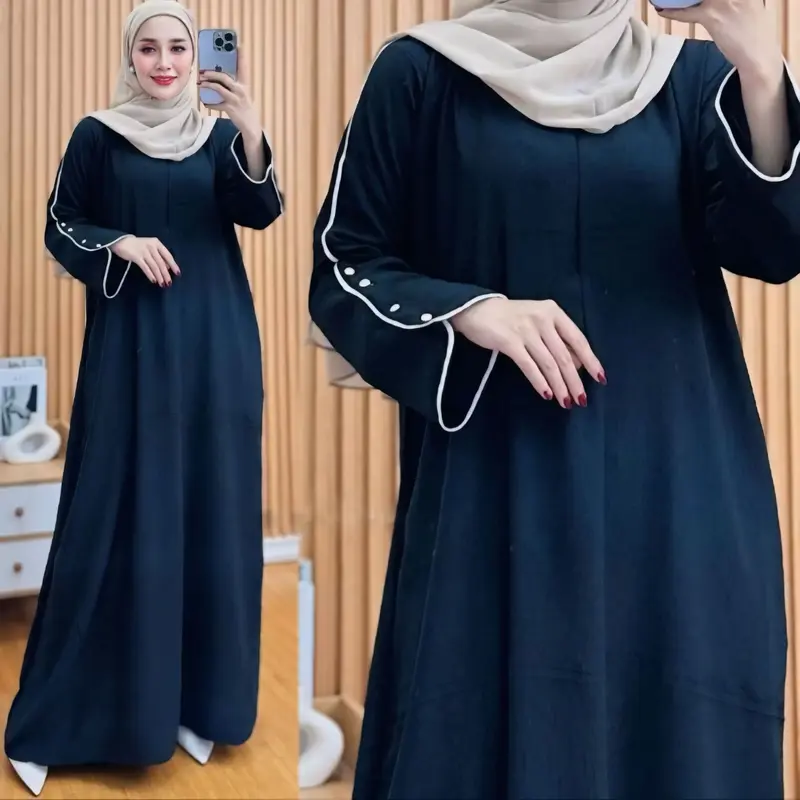 MECCA DAILY ABAYA BATWING UMROH INARA BAHAN CRINKLE AIRFLOW KOMBINASI 0