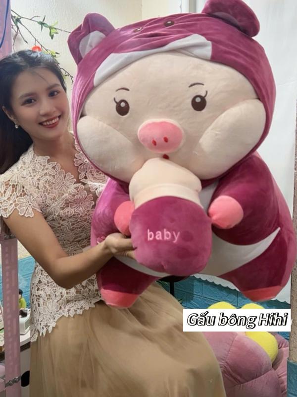 Gấu Bông HEO LêNa COSPLAY LOTSO ÔM BÌNH SỮA Toy Thú Nhồi Bông Thú Bông Đồ Chơi Phát Nhạc powerpuff plush