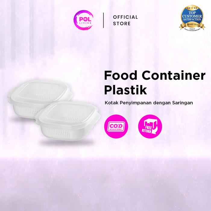 Gambar POL - Food Kontainer Plastik Kotak Penyimpanan Makanan Saringan Serbaguna - 1 pc dari pol perabot online Kab. Tangerang Tokopedia