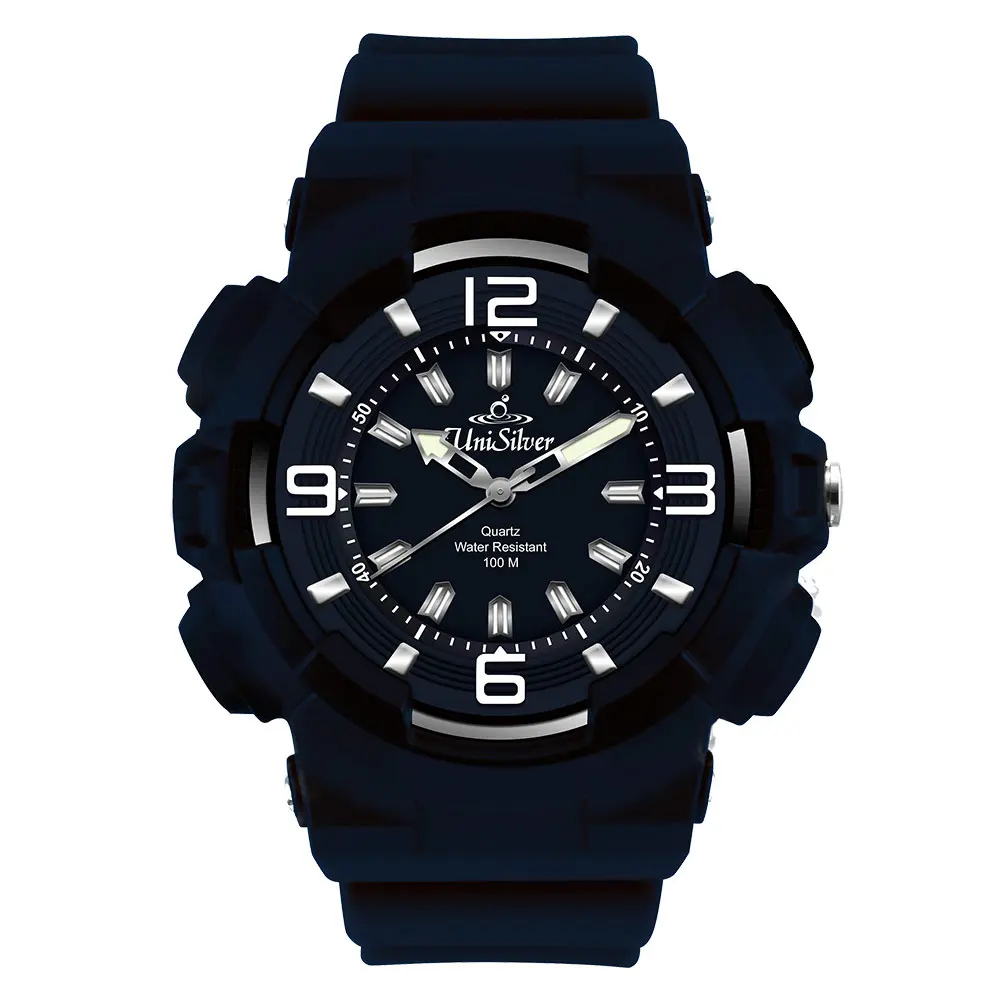 Unisex UniSilver TIME Large Casual Analog/ Navy Blue Silicon  display picture 1