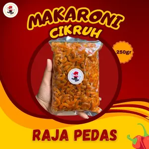 Makroni Cikruh Daun Jeruk Pedas Kering Snacks 250 gr - Food Camilan Cemilan Keripik Makanan