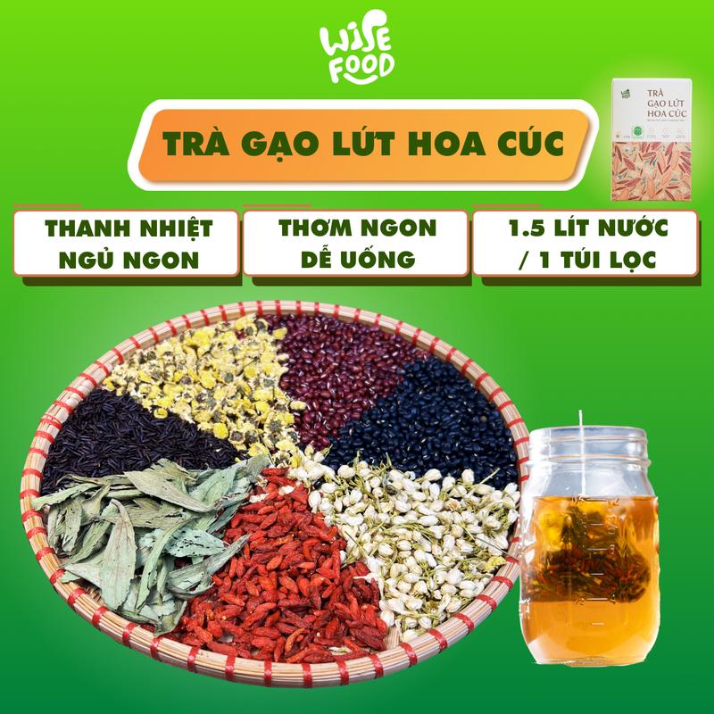 Trà Gạo Lứt Hoa Cúc 600g WISE FOOD, 20 Gói x 30g