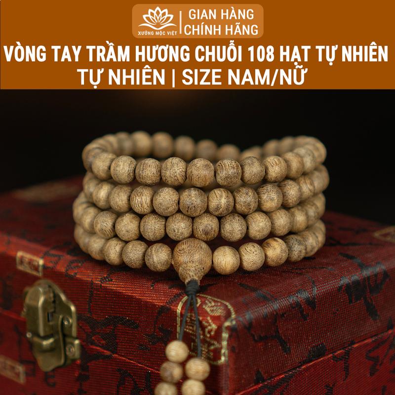 Chuỗi Vòng Tay 108 Hạt Trầm Hương Tóc Việt Tự Nhiên Xưởng Mộc Việt - Phụ Kiện Thời Trang Cao Cấp