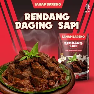 Lahap Bareng - Rendang Daging Sapi 150gr | Lauk Praktis Siap Santap | Ready to Serve | Real Food, Halal, Tanpa Pengawet | Rendang Sapi Empuk